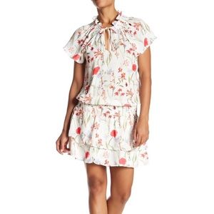 Parker floral silk drop waist dress